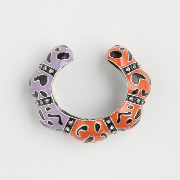 Iris‎ Apfel x H&M Rhinestone Abstract Cuff Bangle Orange Purple Brass Bracelet - Picture 1 of 6